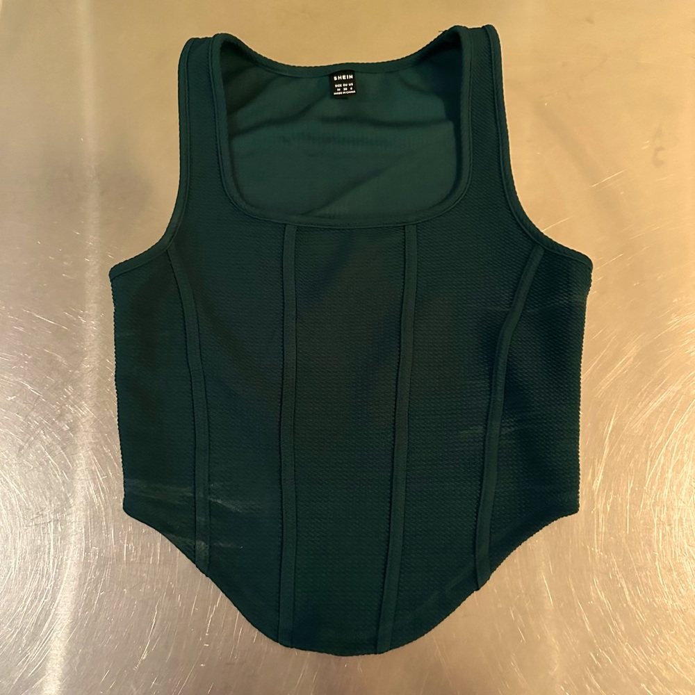 green tank top